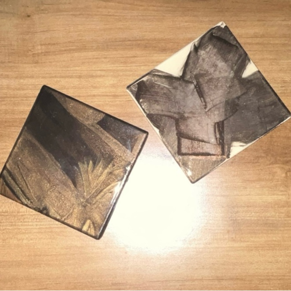 Abstract Brown and Black Art Coasters